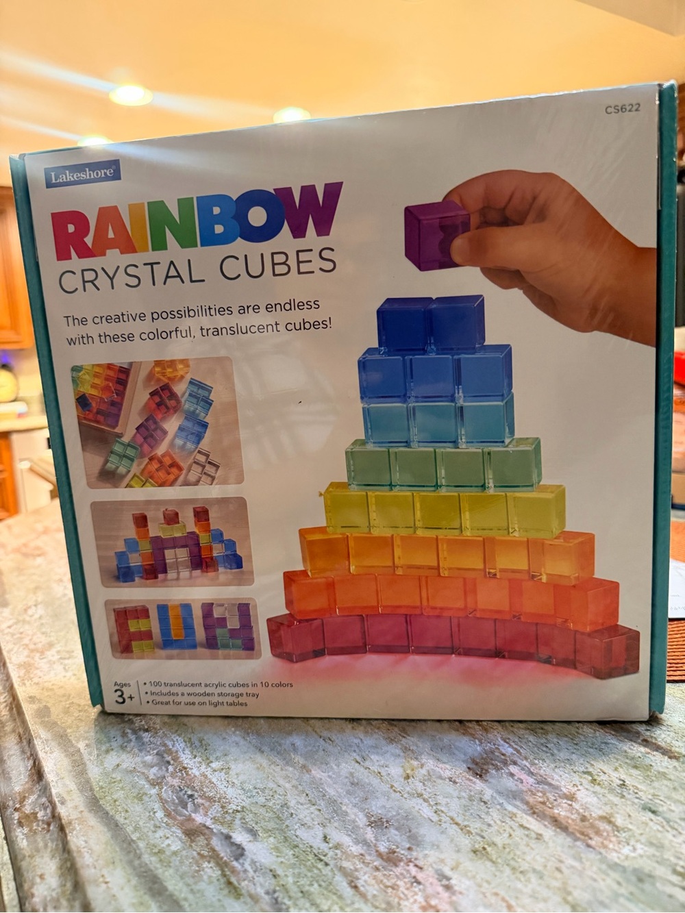 Rainbow Crystal Cubes - Colorful Translucent Stacking Set
